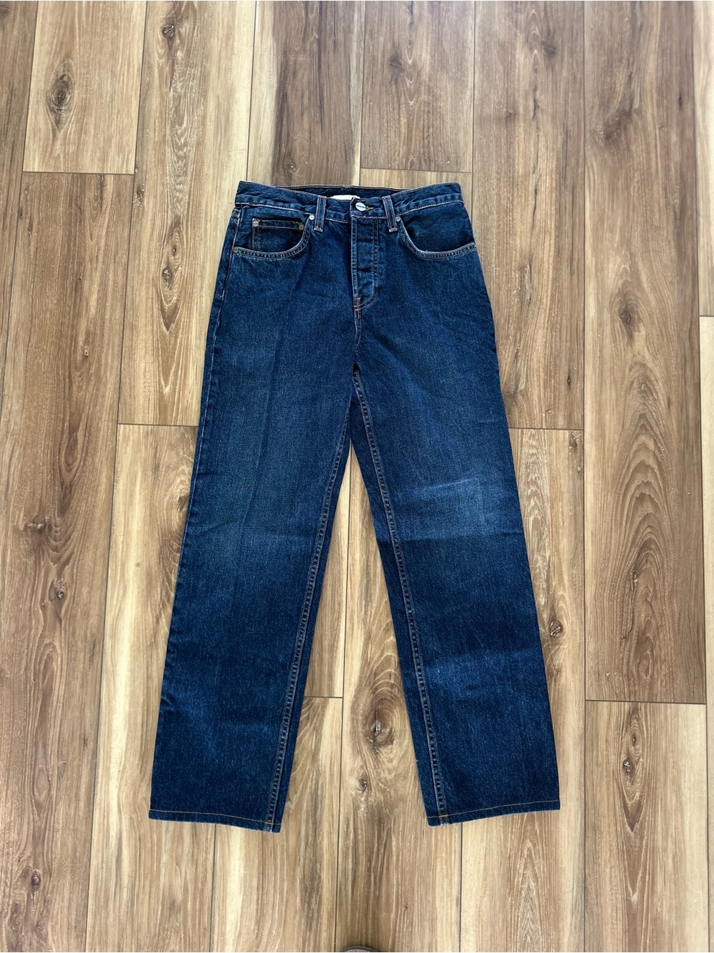 TWP women’s dark wash button fly jeans size 25
